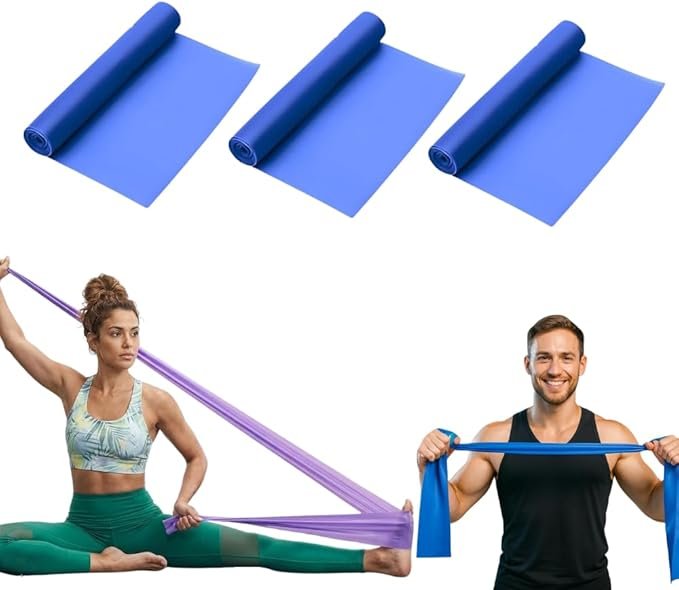 Kit 3 Faixas Elásticas Thera Band 1,5 Metro Treino Em Casa Exercício Físico Fisioterapia Academia Yoga Pilates Faixa De Resistência Elástico Extensor Alongamento Malhar Emagrecimento Fortalecimento